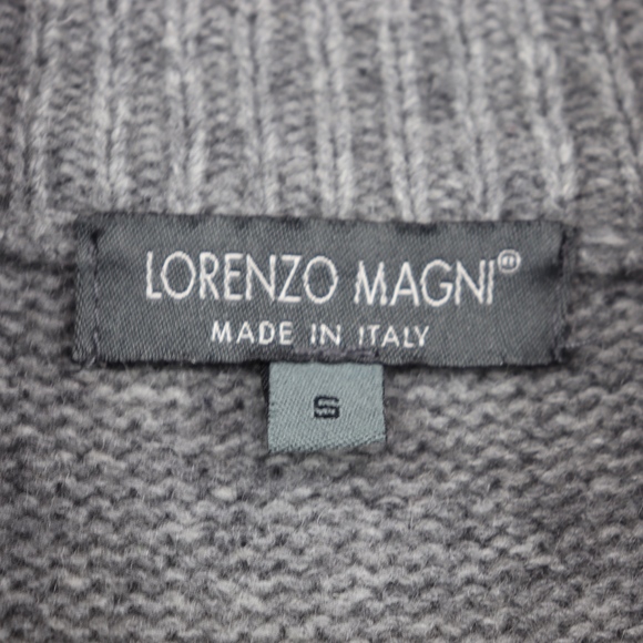 Lorenzo Magni Mens Small Full Zip Sweater Gray - Picture 3 of 5